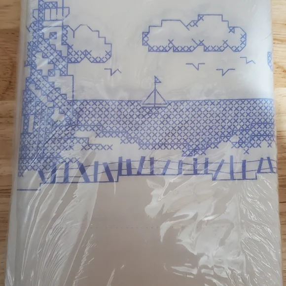 Cross Stitch Lighthouse Pillowcase Pair - Picture 2 of 4